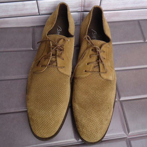 SIZE 8. BACCO BUCCI perforated suede leather oxford dress shoes. main image 14
